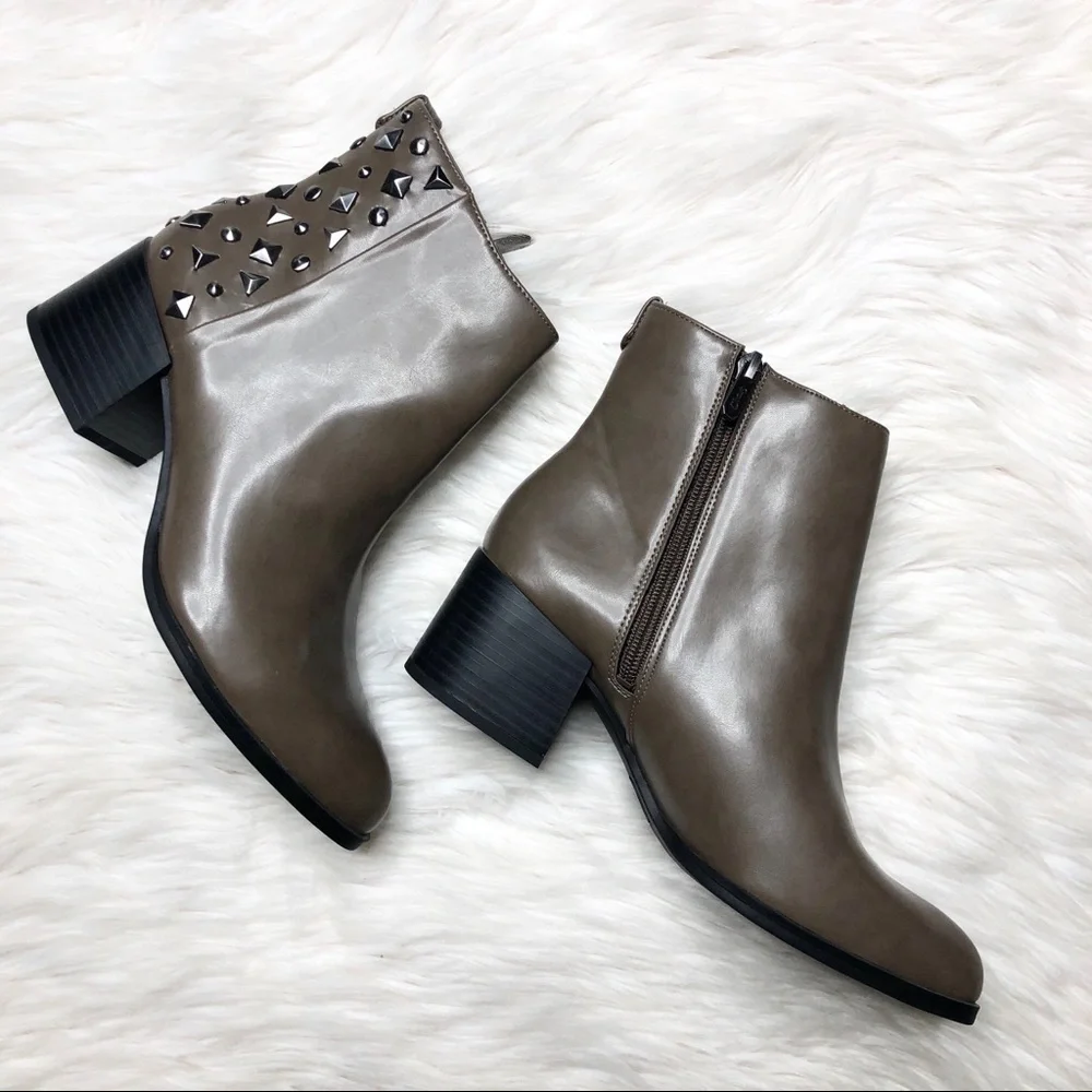 Sam Edelman Jamie Studded Faux-leather Booties